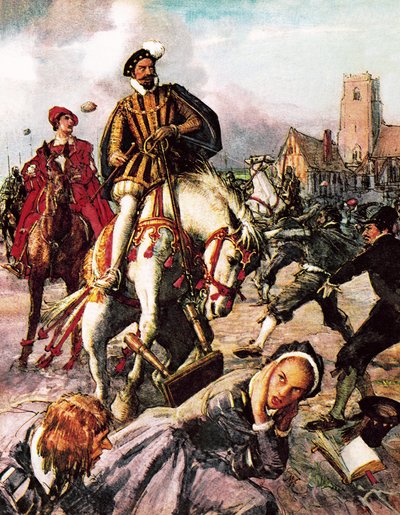 Tragedia en el Día de San Bartolomé, 1572 de English School