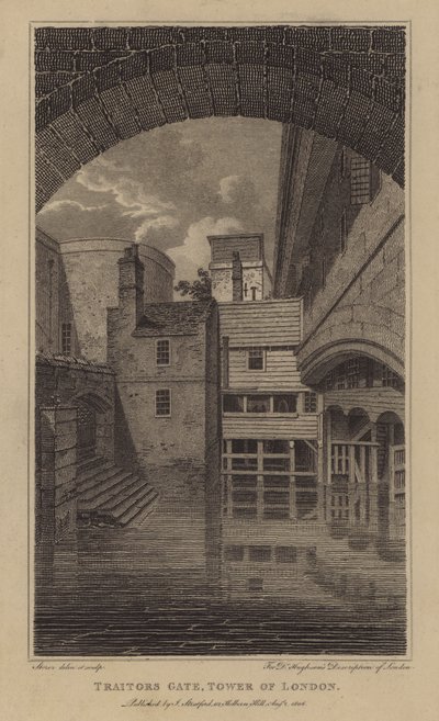 Puerta del Traidor, Torre de Londres (grabado) de English School