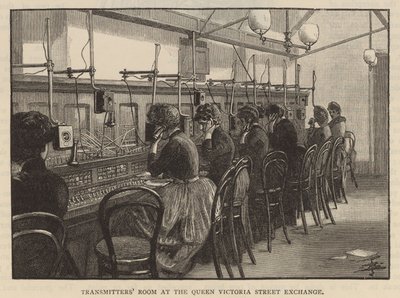 Sala de transmisores en el Exchange de Queen Victoria Street de English School
