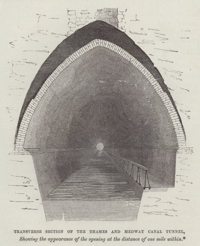 Sección transversal del túnel del canal del Támesis y Medway de English School