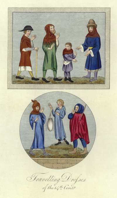 Vestidos de viaje del siglo XIV de English School