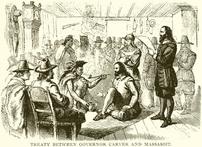 Tratado entre el Gobernador Carver y Massasoit de English School
