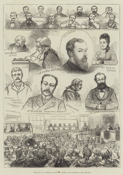 Juicio de G H Lamson, en el Old Bailey, por Envenenamiento de English School