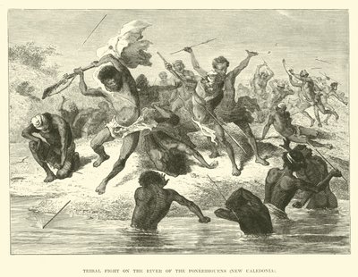 Lucha tribal en el río de los Ponerihouens, Nueva Caledonia de English School