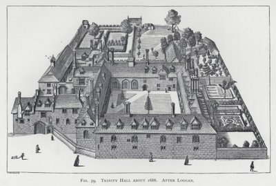 Trinity Hall alrededor de 1688, después de Loggan de English School