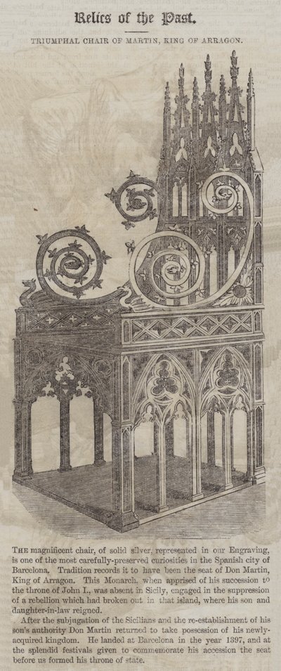 Silla triunfal de Martín, Rey de Aragón de English School