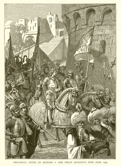 Entrada Triunfal de Ricardo I y Felipe Augusto en Acre, 1191 de English School