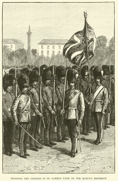 Desfile de los colores en el Parque St. James en el cumpleaños de la Reina de English School