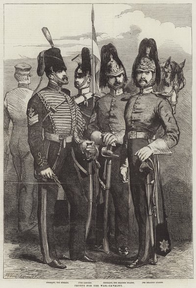 Tropas para la Guerra, Caballería (grabado) de English School