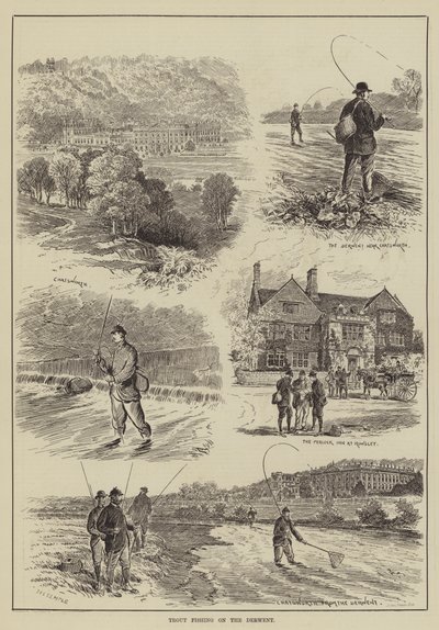 Pesca de truchas en el Derwent de English School