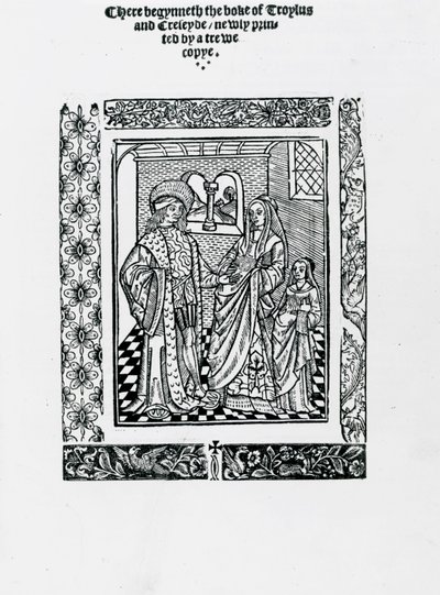 Troilo y Crésida de Geoffrey Chaucer (xilografía) de English School