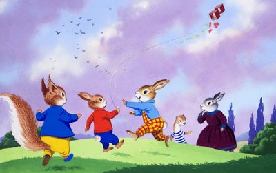 Tufty volando una cometa de English School