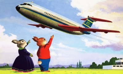 Tufty saludando a la aeronave de English School