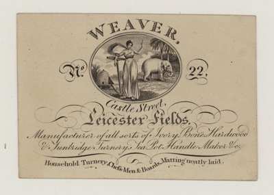 Tarjeta comercial de tornero, Weaver de English School