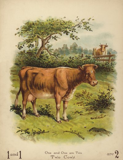 Dos vacas (cromolito) de English School