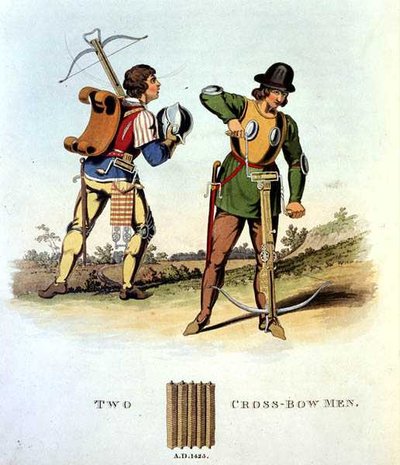 Dos hombres con ballesta de English School
