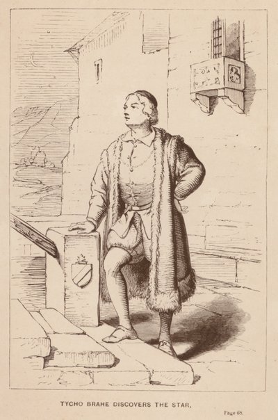 Tycho Brahe descubre la estrella (grabado) de English School