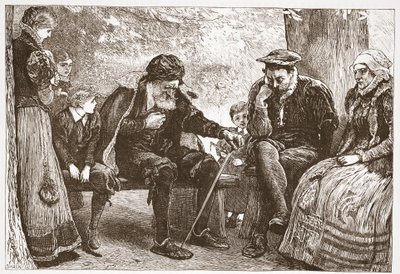 Bajo los tilos, ilustración de La Historia del Protestantismo de James Aitken Wylie (1808-1890), pub. 1878 de English School
