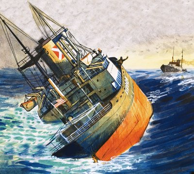 Barco no identificado en peligro inminente de hundirse de English School