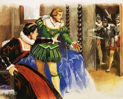 Pareja no identificada, posiblemente la Reina Isabel I y Sir Francis Drake de English School