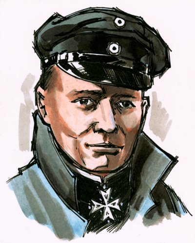 Retrato no identificado de comandante alemán de English School
