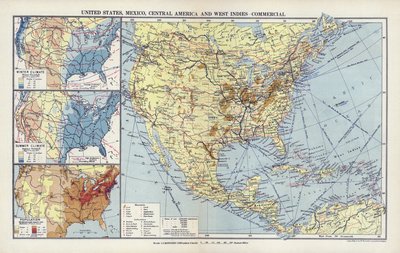 Estados Unidos, México, América Central e Indias Occidentales, comercial (litografía en color) de English School