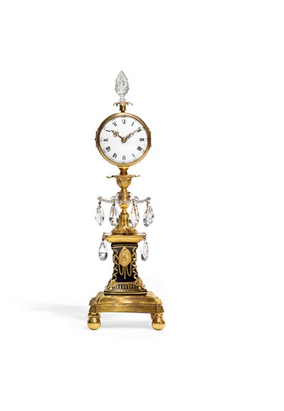 Reloj candelabro inusual de Jorge III, finales del siglo XVIII de English School