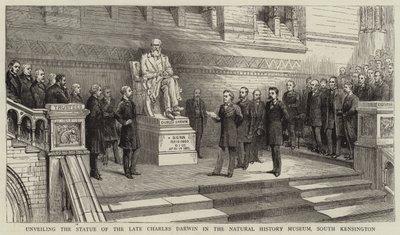 Inauguración de la Estatua del Difunto Charles Darwin en el Museo de Historia Natural, South Kensington de English School
