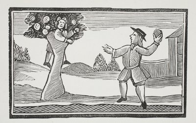 Sube al árbol, ilustración de Chap-books del siglo XVIII de John Ashton, pub. 1882 de English School