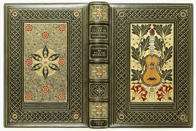 Cubiertas superior e inferior, con diseños de guitarra y flores, 1843 de English School