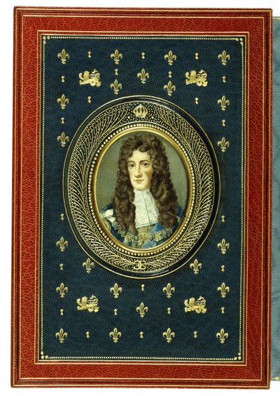 Cubierta superior, con miniatura de retrato ovalado de Carlos II, 1902 de English School