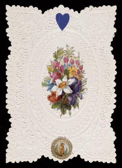 Tarjeta de San Valentín con flores, c.1840 de English School