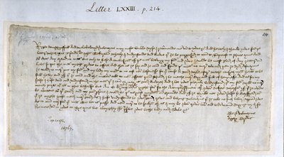 Carta de San Valentín de Margery Brews a John Paston III, febrero de 1477 (pluma y tinta sobre papel) de English School