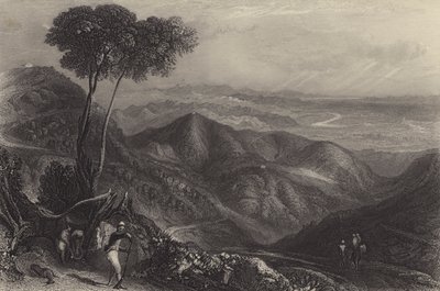 Valle del Doon, montañas del Himalaya (grabado) de English School