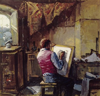 Van Gogh dejó su trabajo misionero en las minas y comenzó a dibujar en Bruselas de English School
