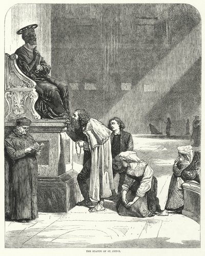 Vaticano, San Pedro, besando los dedos del pie de la estatua de San Pedro de English School