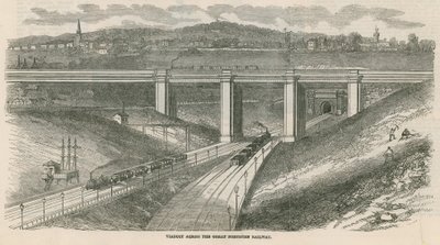 Viaducto sobre el Gran Ferrocarril del Norte, Londres de English School