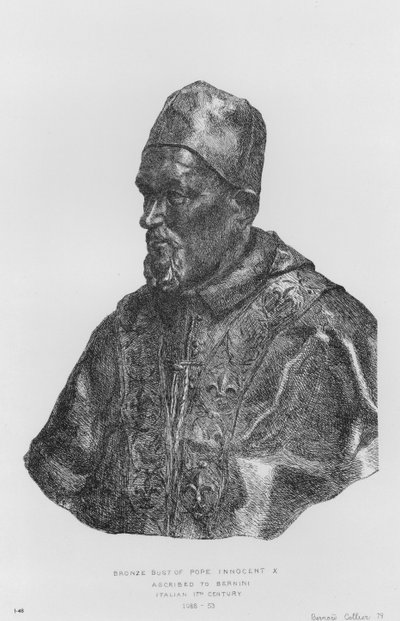 Busto de bronce del Papa Inocencio X, atribuido a Bernini, italiano de English School