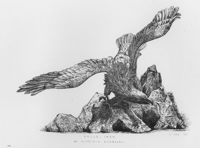 Águila, hierro, por Migochin Muneharu (grabado) de English School