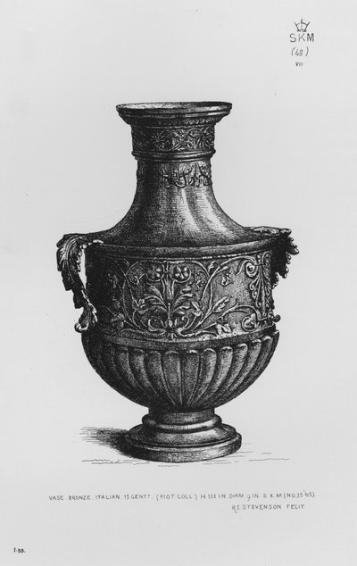 Museo Victoria y Alberto: Jarrón, bronce, italiano, siglo XV de English School