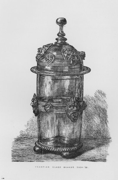 Vaso de vidrio veneciano 5954-58 (grabado) de English School