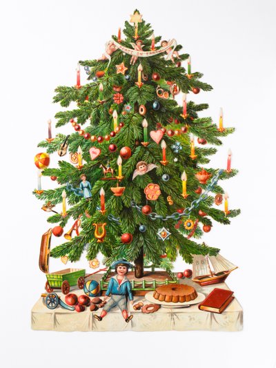 Tarjeta de Navidad victoriana, c.1880 de English School