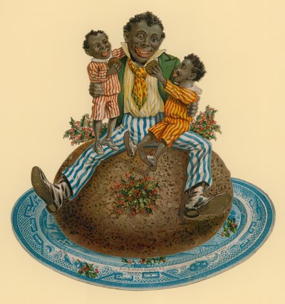 Ilustración de pudín navideño victoriano de English School