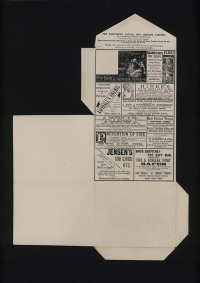 Papel de correo postal de medio penique victoriano de English School