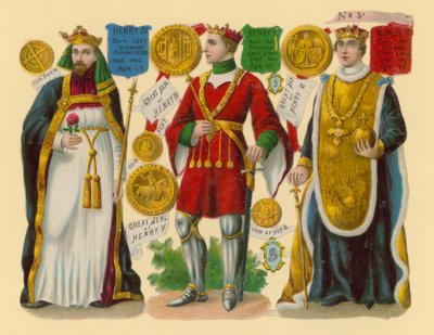 Recorte victoriano: Rey Enrique IV, Rey Enrique V, Rey Enrique VI de English School
