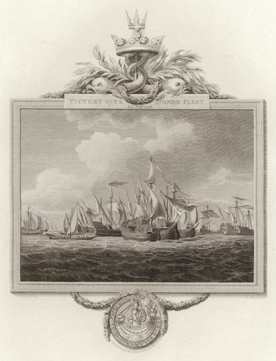 Victoria sobre la flota española el 29 de agosto de 1350 de English School