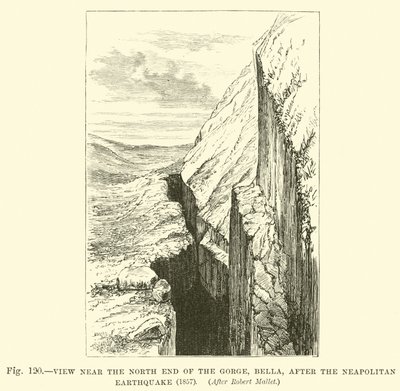 Vista cerca del extremo norte de la Garganta, Bella, después del Terremoto de Nápoles, 1857 de English School