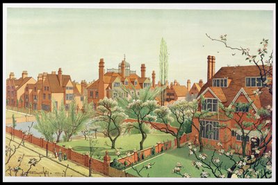 Vista de Bedford Park, 1882 de English School