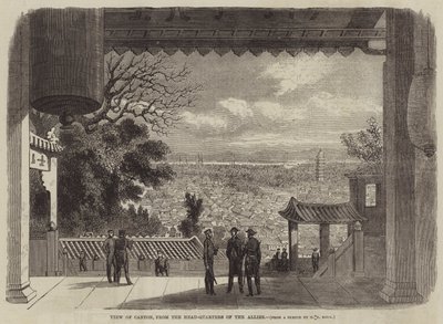 Vista de Cantón, desde el Cuartel General de los Aliados de English School