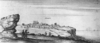 Vista del Castillo de Dover (grabado) de English School